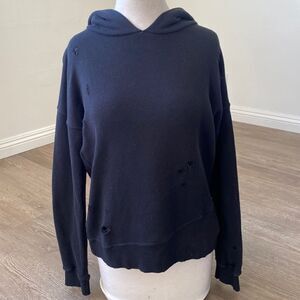 n:Philanthropy Black Distressed Oversized Pullover Hoodie